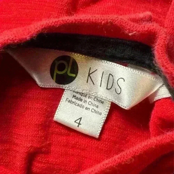 PL Kids - Red long w sleeve w Black Fox Print- boys size 4 - Picture 4 of 4